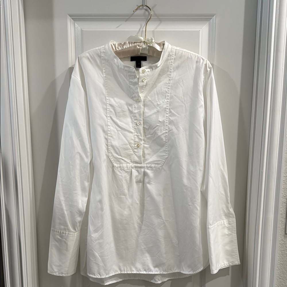 Classic White Tuxedo Blouse